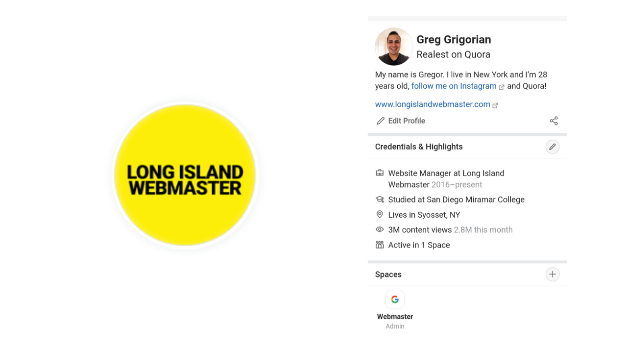 Quora Long Island Webmaster Profile